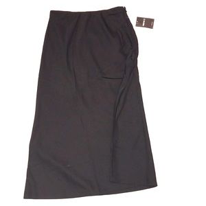 Black silk maxi skirt
